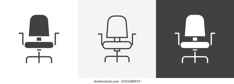 Office chair icon vector set for ui designs