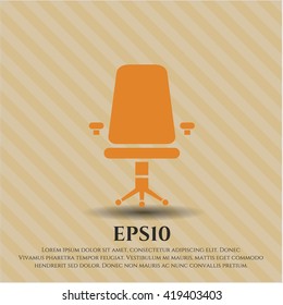 símbolo de icono de silla de oficina vector eps plana jpg web