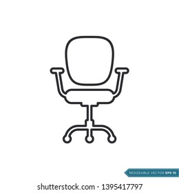 Office Chair Icon Vector Template Flat Design