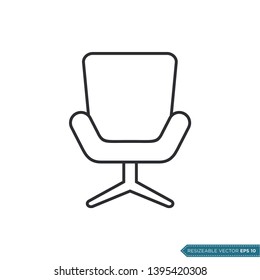 Office Chair Icon Vector Template Flat Design