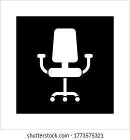 Diseño plano de plantilla de vectores de iconos de Office Chair en segundo plano