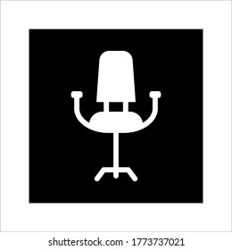 Diseño plano de plantilla de vectores de iconos de Office Chair en segundo plano