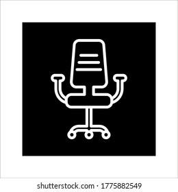 Diseño plano de plantilla de vectores de iconos de Office Chair en segundo plano