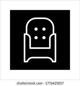 Diseño plano de plantilla de vectores de iconos de Office Chair en segundo plano