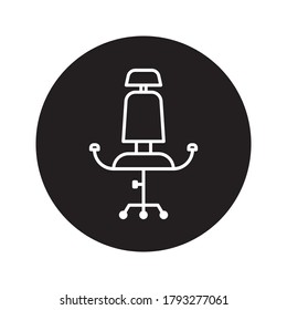 Diseño plano de plantilla de vectores de iconos de Office Chair