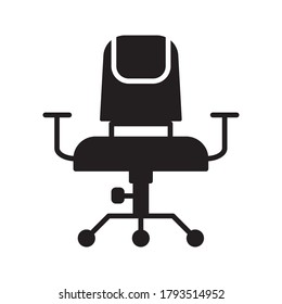 Diseño plano de plantilla de vectores de iconos de Office Chair