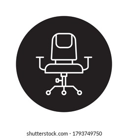 Office Chair Icon Vector Template Flat Design