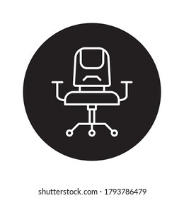 Diseño plano de plantilla de vectores de iconos de Office Chair