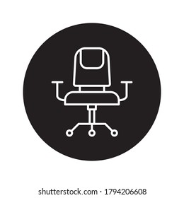 Office Chair Icon Vector Template Flat Design