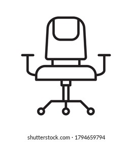 Office Chair Icon Vector Template Flat Design