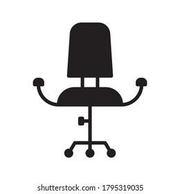 Office Chair Icon Vector Template Flat Design