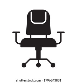 Diseño plano de plantilla de vectores de iconos de Office Chair
