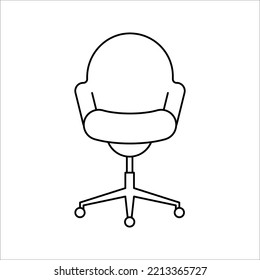 Office Chair Icon Vector Template Flat Design On Background. Desk Chair Icon.