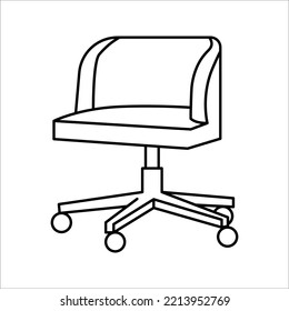 Office Chair Icon Vector Template Flat Design On Background. Desk Chair Icon.