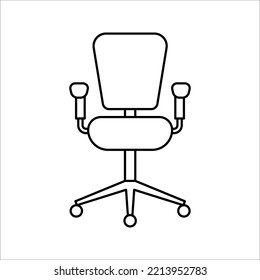 Office Chair Icon Vector Template Flat Design On Background. Desk Chair Icon.