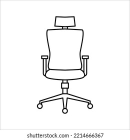 Office Chair Icon Vector Template Flat Design On Background. Desk Chair Icon.