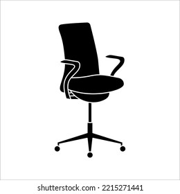 Office Chair Icon Vector Template Flat Design On Background. Desk Chair Icon.