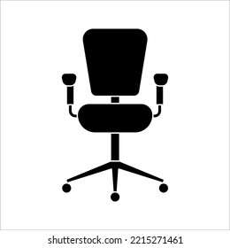 Office Chair Icon Vector Template Flat Design On Background. Desk Chair Icon.