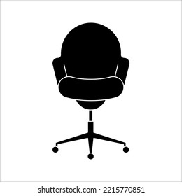 Office Chair Icon Vector Template Flat Design On Background. Desk Chair Icon.