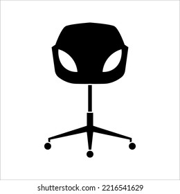 Office Chair Icon Vector Template Flat Design On Background. Desk Chair Icon.