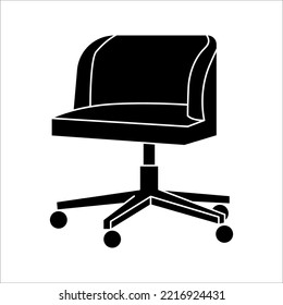 Office Chair Icon Vector Template Flat Design On Background. Desk Chair Icon.