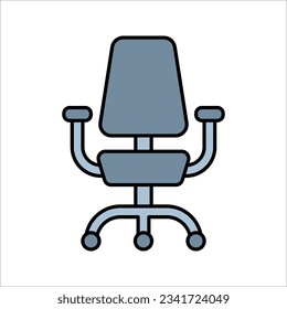 Diseño plano de plantilla de vectores de iconos de Office Chair en segundo plano