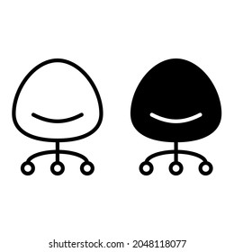 Symbol für Bürostuhl, Vektorgrafik. Bildzeichen am Arbeitsplatz. Komfortsymbol.