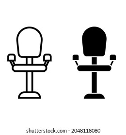 Office chair icon vector. workplace illustration sign. comfort symbol.