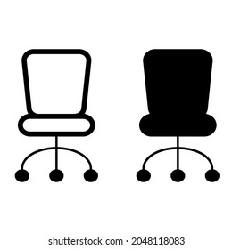 Vector de icono de silla de Office. signo de ilustración de lugar de trabajo. símbolo de confort.