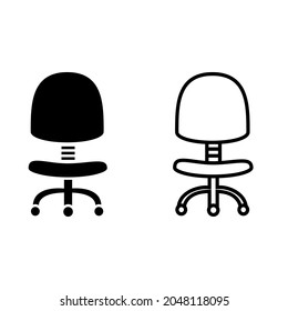 Office chair icon vector. workplace illustration sign. comfort symbol.