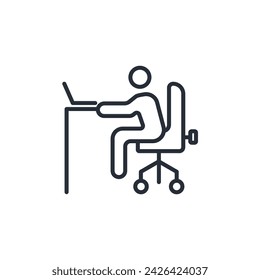 Icono de silla de oficina. vector.Trazo editable.signo de estilo lineal para el uso de diseño web,logo.Ilustración de símbolo.