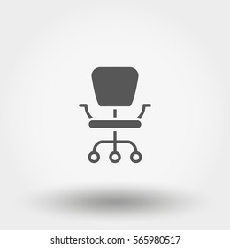 Office chair. Icon for web and mobile application. Vector illustration on a white background. Flat design style