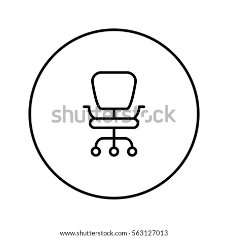 Office chair. Icon for web and mobile application. Vector illustration on a white background. Line