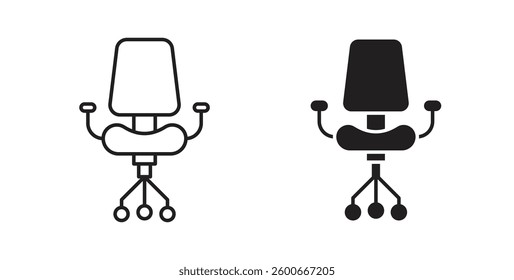 Office chair icons graphics set vectors