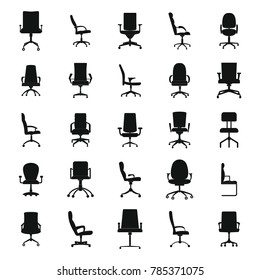 Office chair icons set. Simple illustration of 25 office chair vector icons for web