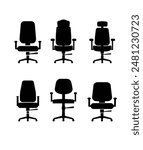 Office chair icons set stock illustration