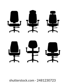 Office chair icons set stock illustration