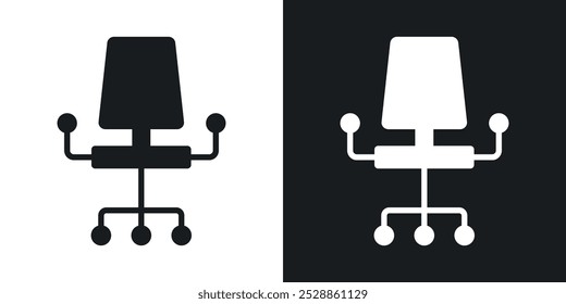 Office chair icons. solid style vector