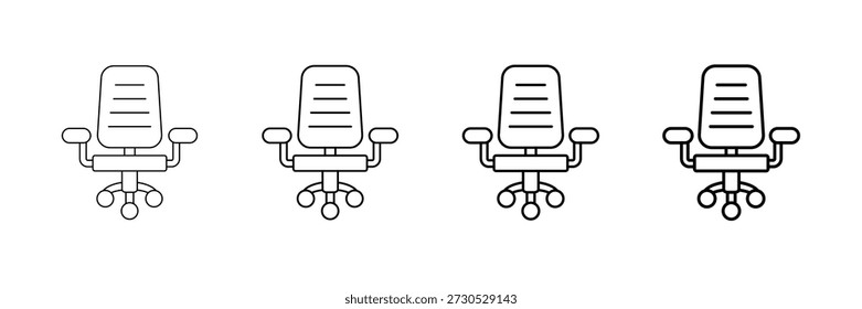 Ícones Da Cadeira Do Escritório Vetor Definido Em Estilo De Linha De Traçado Diferente