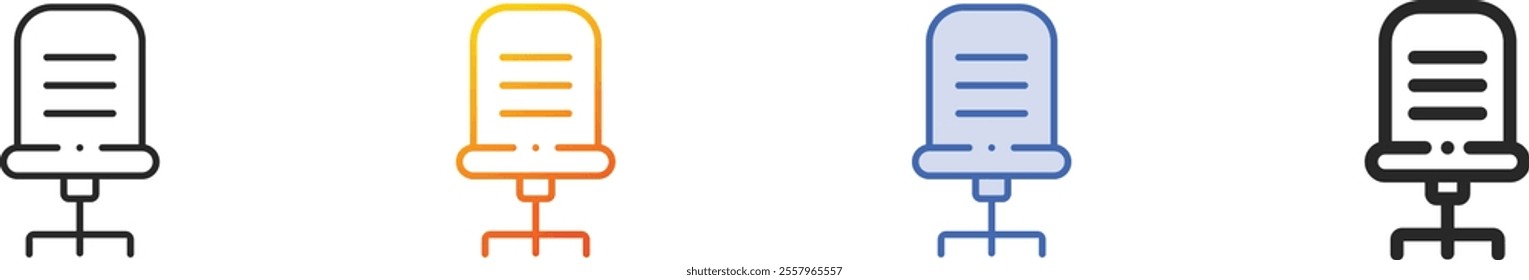 office chair icon.Thin Linear, Gradient, Blue Stroke and bold Style Design Isolated On White Background
