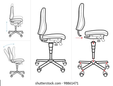 Office chair instructions drawing