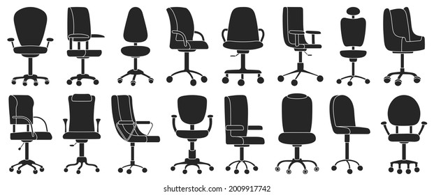 Office chair isolated black icon.Vector illustration interior furniture on white background . Vector black set icon office chair.