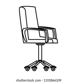 Office chair isolated in black and white