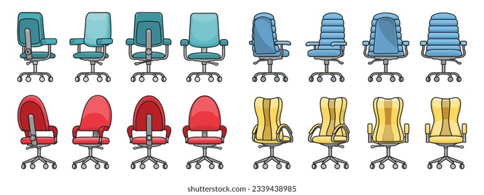 Office chair isolated color icon.Vector illustration interior furniture on white background . Vector color set icon office chair.