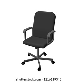 Office Chair. Isolated On White Background. 3d Vector Illustration.