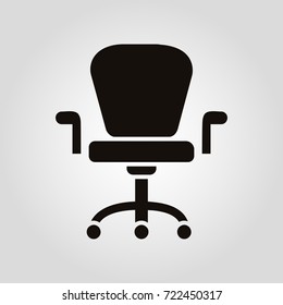 Office chair isolated vector flat icon
