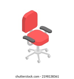 Icono isométrico de la silla de Office. ilustración vectorial