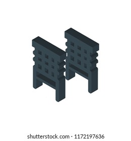 Office chair isometric left top view 3D icon