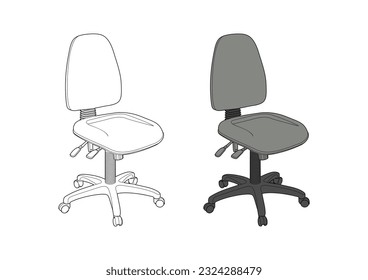 office chair line art vector illustration