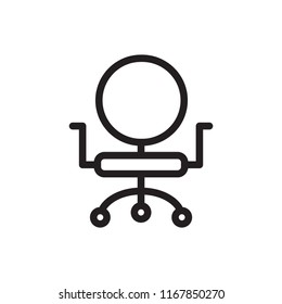 Office chair line flat vector icon for mobile application, button and website design. Illustration isolated on white background. EPS 10 design, logo, app, infographic, web